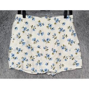 Old Navy Women's White Blue Floral Print Shorts Size S
